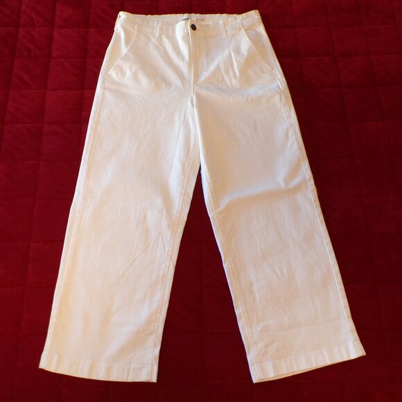 ELLA MOSS NWT Ladies' Wide Leg Crop Pant - Cream - Size 10 - Picture 1 of 9